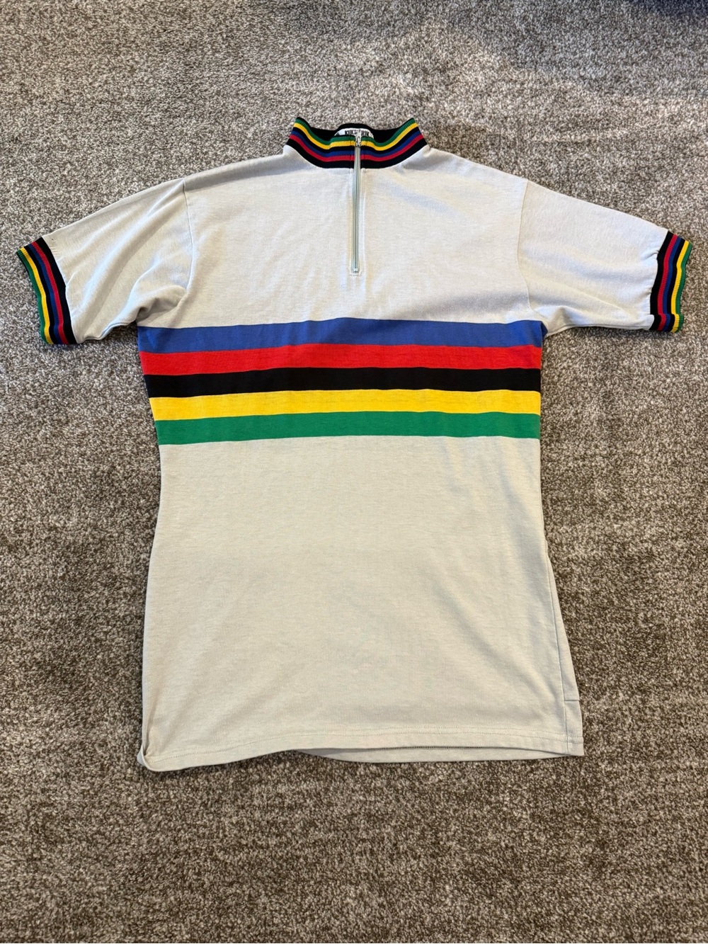 Vintage Kucharik World Champion UCI Rainbow Stripe Cycling Jersey size XL